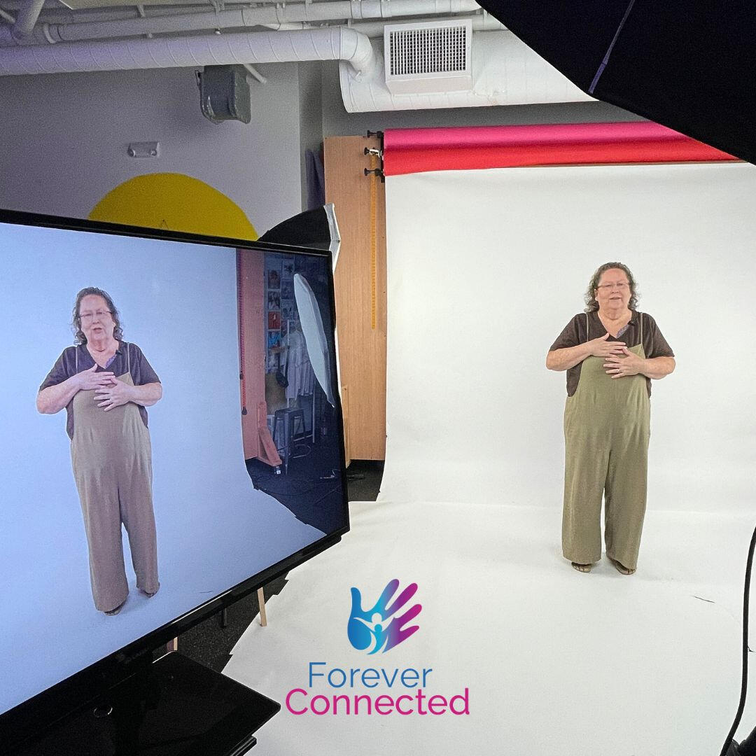Lisa McIntosh creating a sign language video for YouTube
